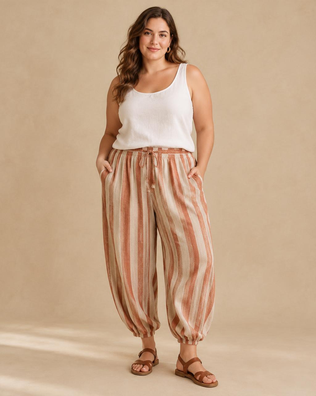 Pantalón Bombacho a Rayas Bohemio